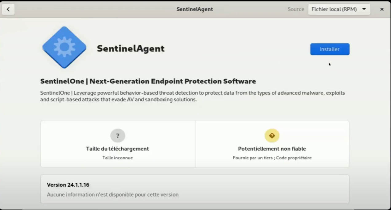 Installer SentinelOne sur Linux RedHat